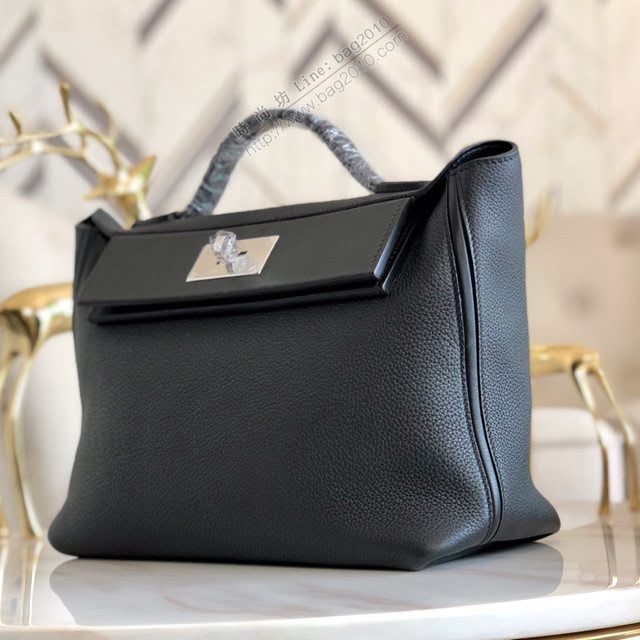 Hermes包包 愛馬仕Hermes Kelly2424 黑色 togo小牛皮 半手工制 Hermes休閒女款手提包  am1926